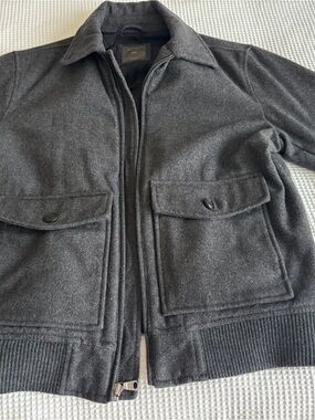 GAP Men's Charcoal Gray Zip-Up Wool Jacket